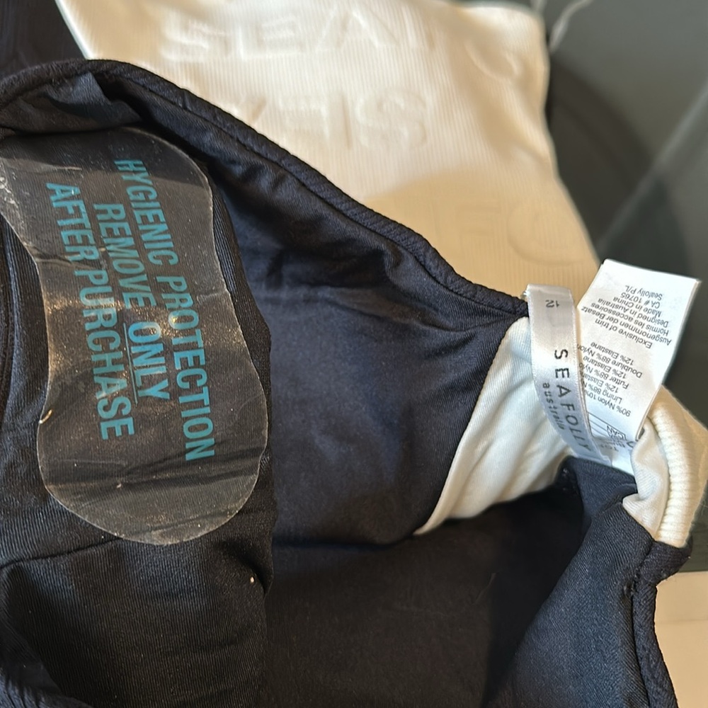NWT 🤍🖤 SEAFOLLY Colorblock One Shoulder One Piece Black Swimsuit US/8 AUS/12 - Picture 4 of 6